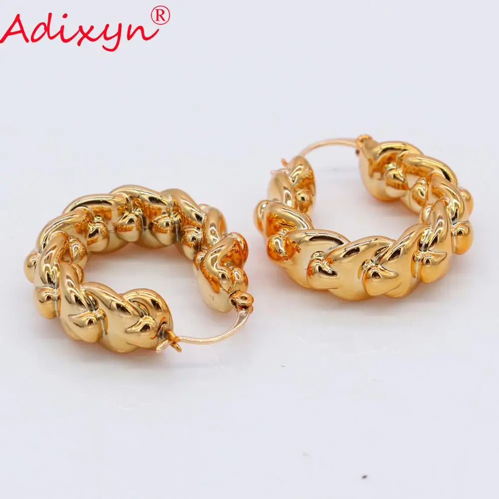 Adixyn розовые серьги золотого цвета для женщин Роскошные кольца спираль индийский
