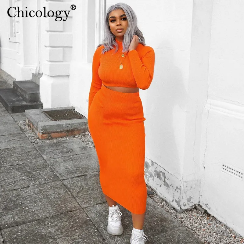 Женский укороченный Топ с длинным рукавом Chicology комплект из 2 предметов