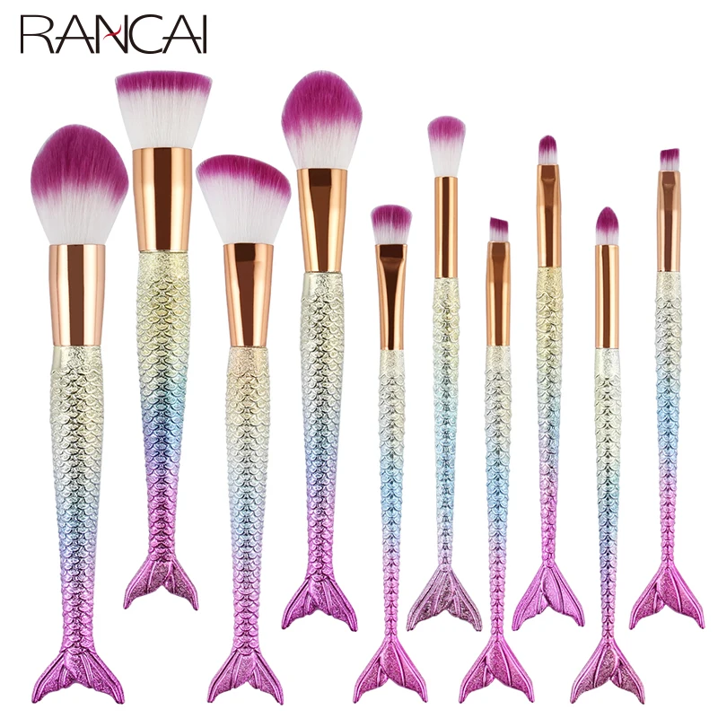 10 шт. набор кистей для макияжа с кожаным чехлом|Аппликатор теней век| |