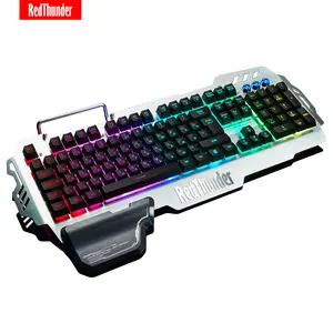 redthunder k900 rgb wired gaming keyboard 25 keys anti ghosting mechanical feel ergonomics for pc russian spanish french free global shipping