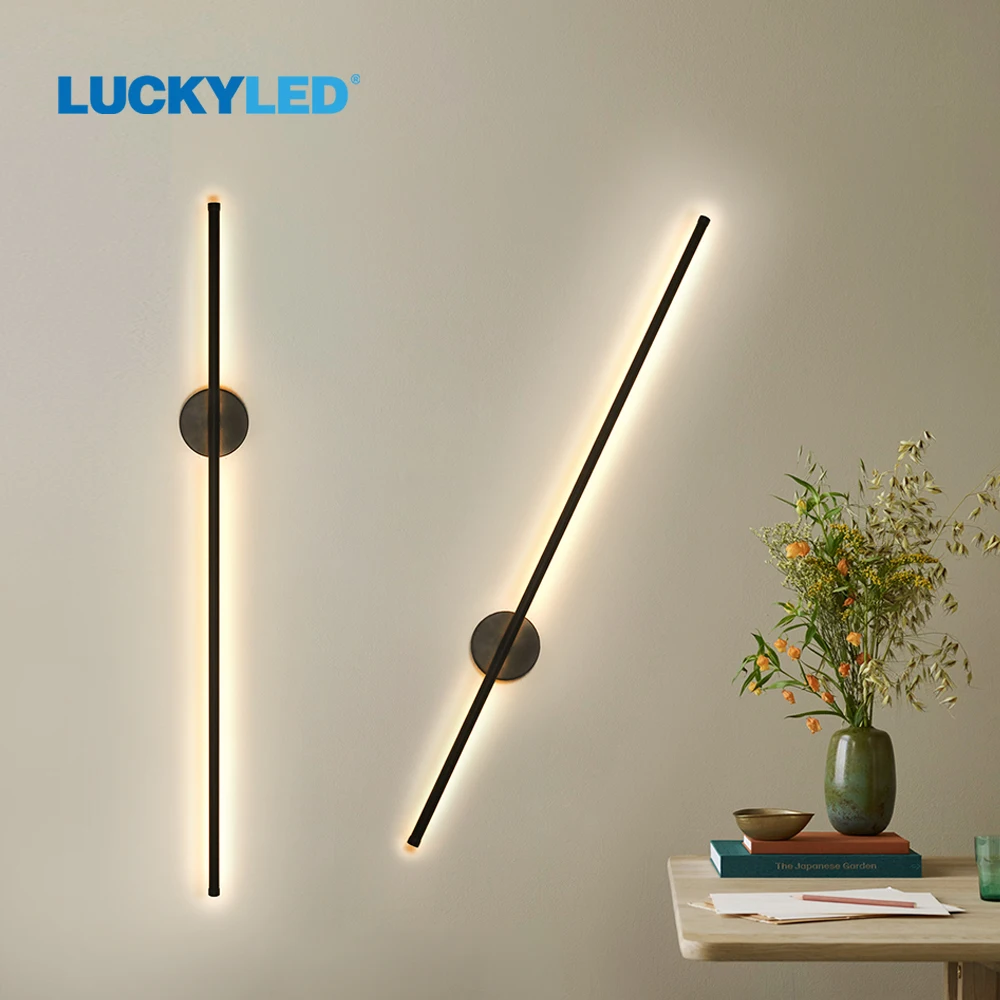 

LUCKYLED Simple Led Wall Light Indoor Black White 360° Rotatable Wall Lamp for Living Room Bedroom Bedside Light Wall Sconce