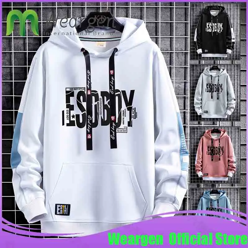 

Weargen Men's Hoodies Hip Hop Harajuku Pullover Letter Printing Mens Hoodie Sweatshitrts Men Pullover Sweatshirt WY8311