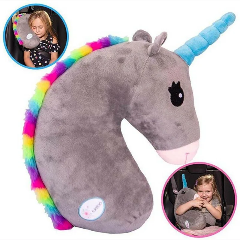 

Funny Unicorn Pillow Stuffed Animals Car Seat Belt Cover Plush Toys Kids Pillow Children Waist Cushion Safety Shoulder Pads
