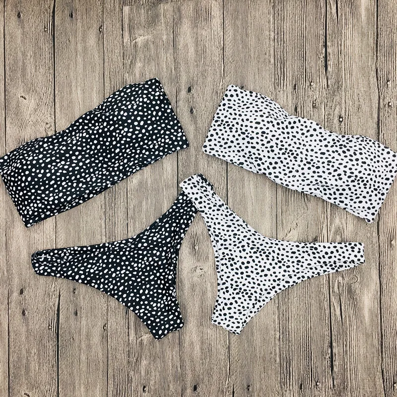 

2020 Hot Selling Tube Top Leopord Pattern Two-Color Bikini Two-Piece Swimsuits /30