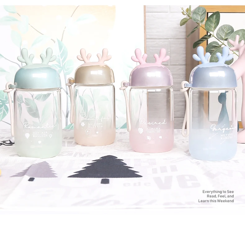 Милая стеклянная чашка для воды маленькая портативная мини-чашка путешествий