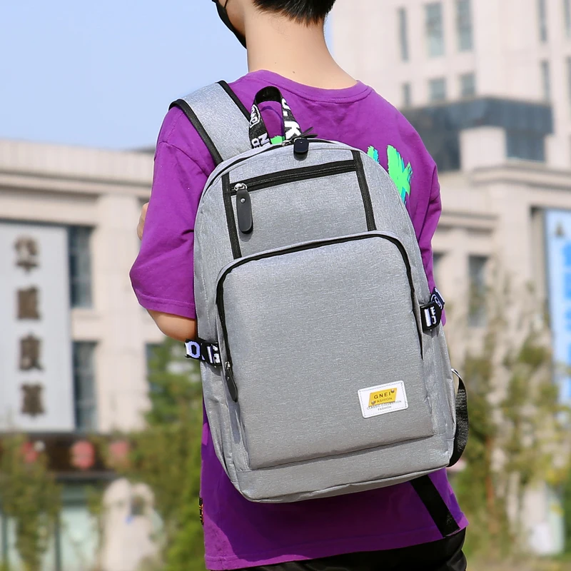 Teen Boys School Bags Gray Oxford Large Capacity College High Backpack Men Laptop Bookbags Teenage Schoolbag Student Big | Багаж и сумки