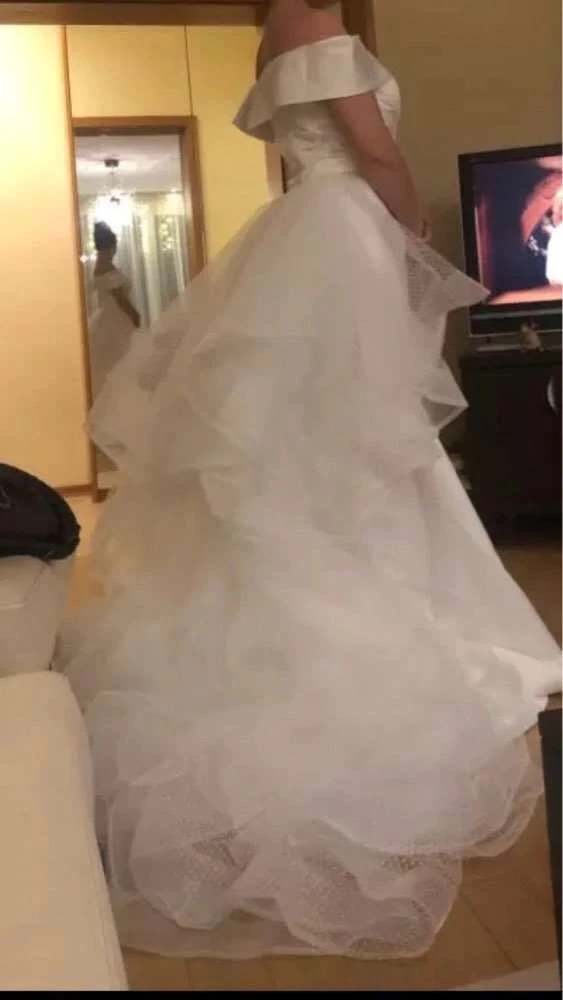 

White Wedding Dress Mermaid Bride Dress With Removable Rock Way From Shoulder Satin Bride Dress Vestido De Noiva Brautkleider 21