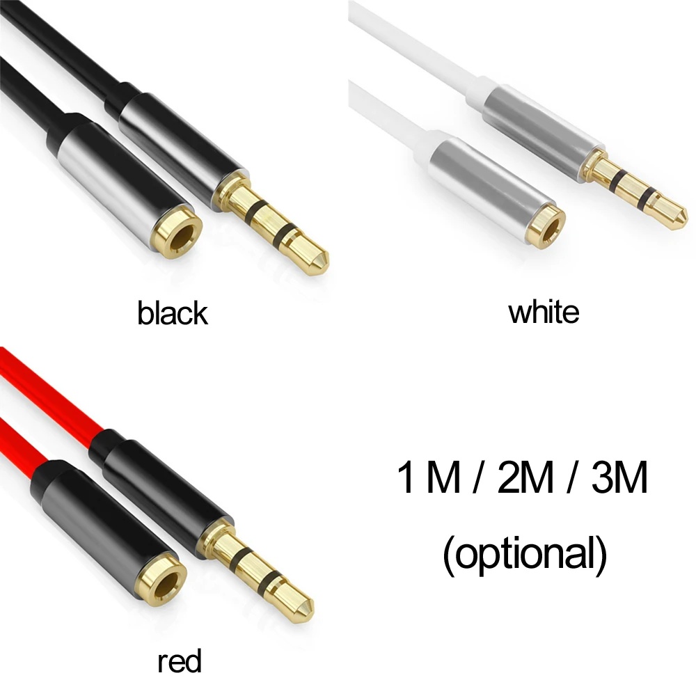 Удлинительный аудиокабель 1 шт. 1/2/3/м черный/белый/красный AUX Kabel 3 5 мм 4 полюсный с