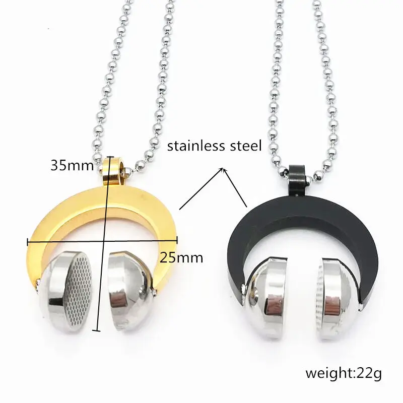 2020 hot brand stainless steel headphones pendant necklace collares male choker punk colar rock jewelry for men teenage free global shipping