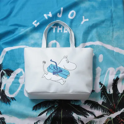 Moomin Muumi Новая модная сумка мультяшная белая тканевая сумка легкая Милая печать 41 см* 30 см* 10 см Холщовая Сумка Сумочка muumi ручная сумка - Цвет: 1