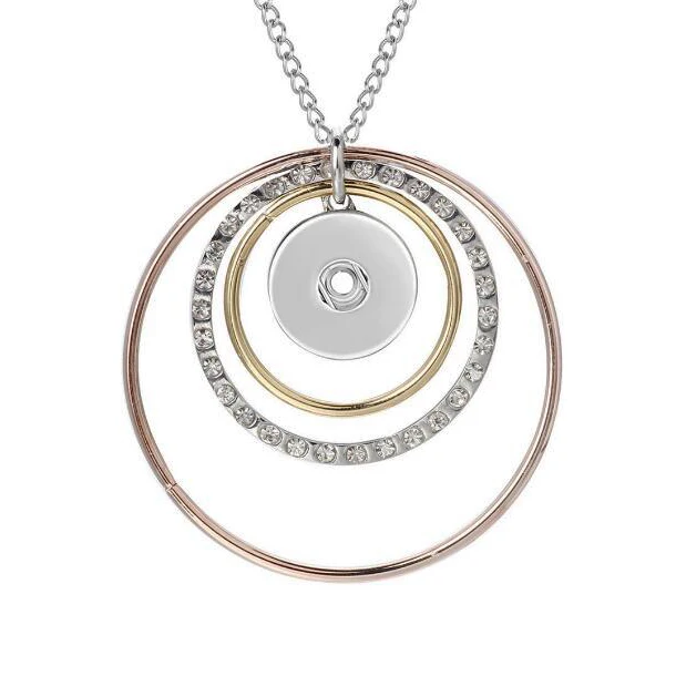 Новые золотые круглые ожерелья металлическое ожерелье с кнопкой подходит для 18