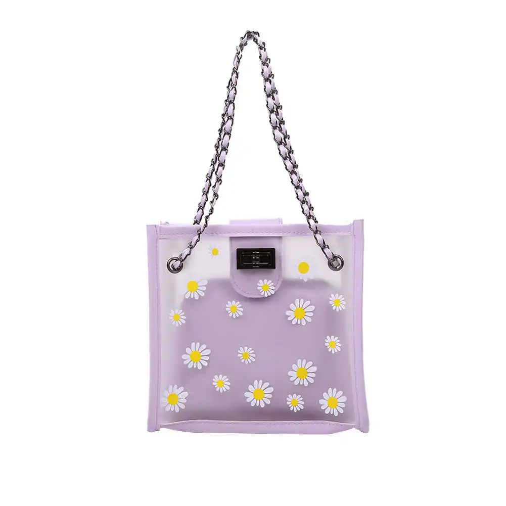 

Women's Daisy Shoulder Bag Women's Bag New Fashion All-match Transparent Jelly Chain Bags Women 2021 Handbags Clutches