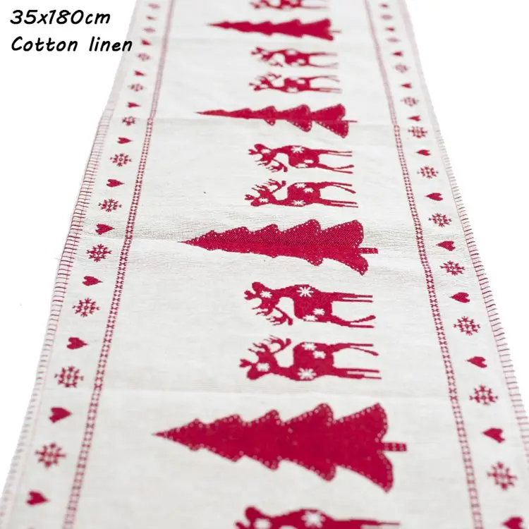 Xmas tree LAPHIL хлопковый льняной Рождественский стол бегуны Снеговик Рождественская скатерть с деревом Рождественский ужин украшения для праздничного стола для дома - Цвет: Xmas tree
