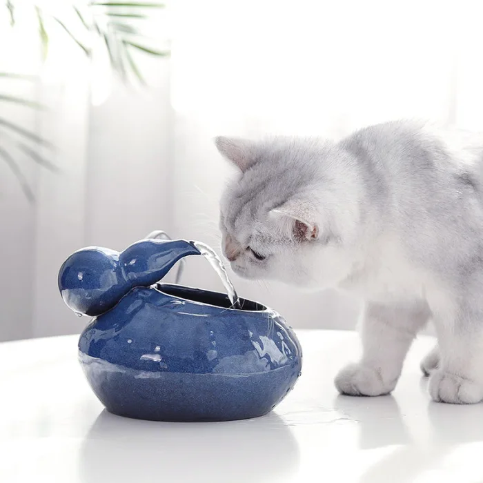 Cat Ceramic Water Fountain Automatic Pet Drinking Fountain Quiet Electric Automatic Circulation System Water Dispenser P7Ding
