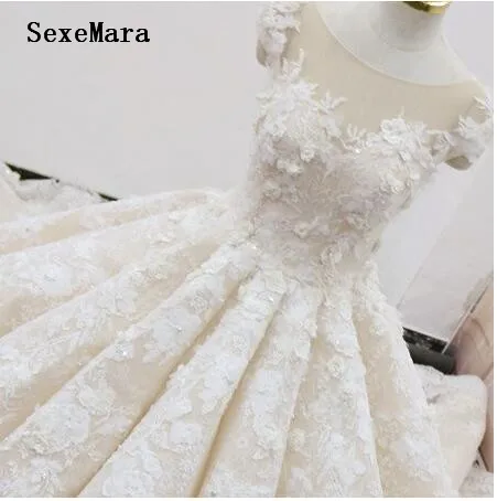 Роскошные свадебные платья бальные с 3D цветочной аппликацией свадебное платье