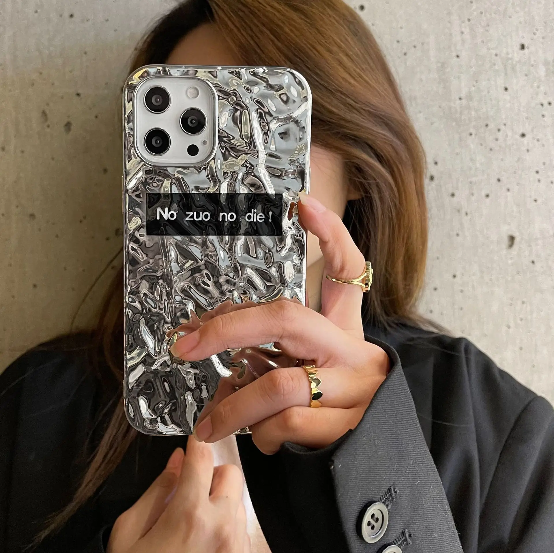 Luxury Makeup Mirror TPU Custom Name Logo Case For iphone XS XR 13 12 11 Pro MAX Shockproof Cover For iphone 7 8 plus Phone Case
