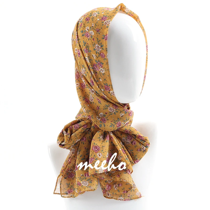 Женский мягкий цветочный мусульманский шифон фотообои новый дизайн |