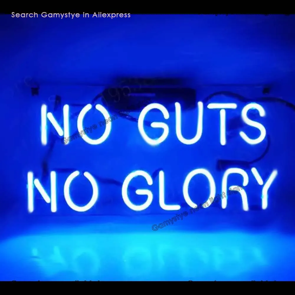 

NO GUTS NO GLORY BLUE Neon light sign aesthetic Wall room decor Cute decoration teenager led indie