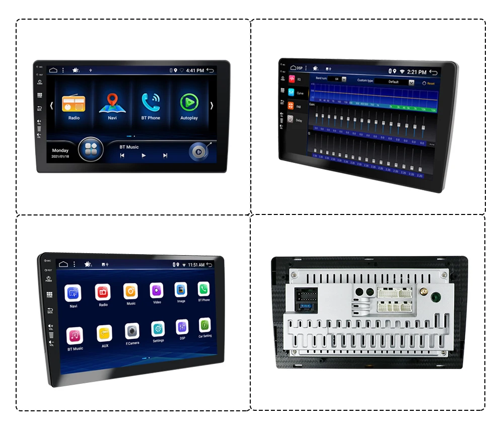 2 Din Android 10 0 Автомобильный мультимедийный плеер встроенный Carplay DSP 4 Гб + 64 9/10 дюйма