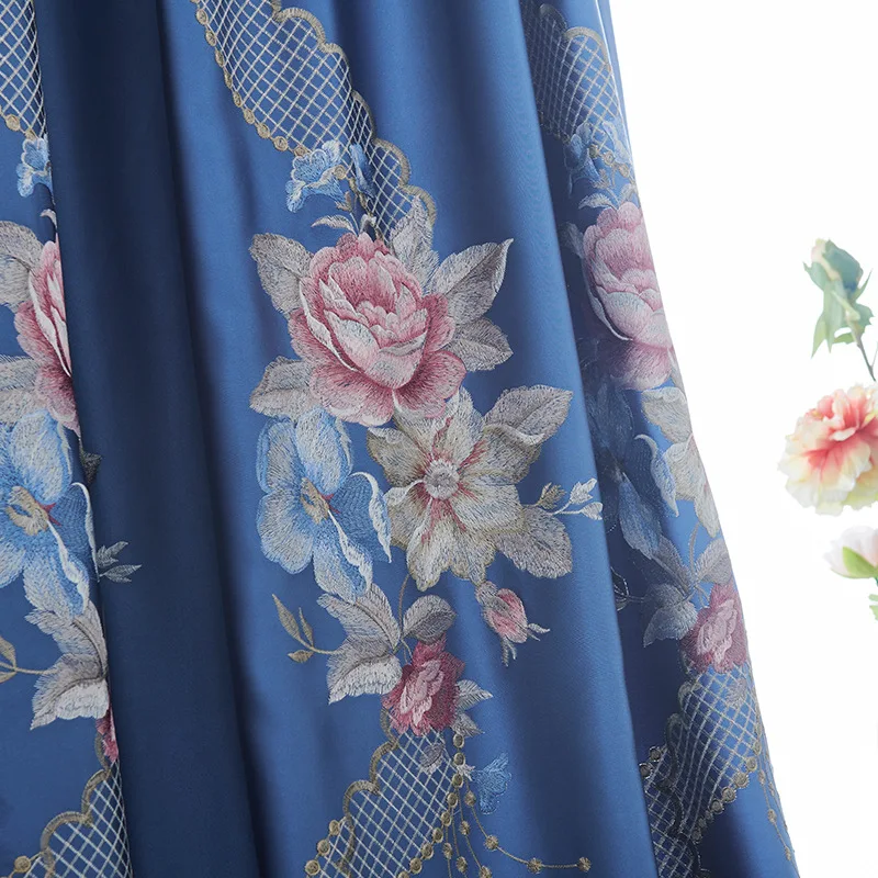 

High-precision Imitation Embroidered Curtain New Chinese Curtain Finished Custom Curtains for Living Dining Room Bedroom