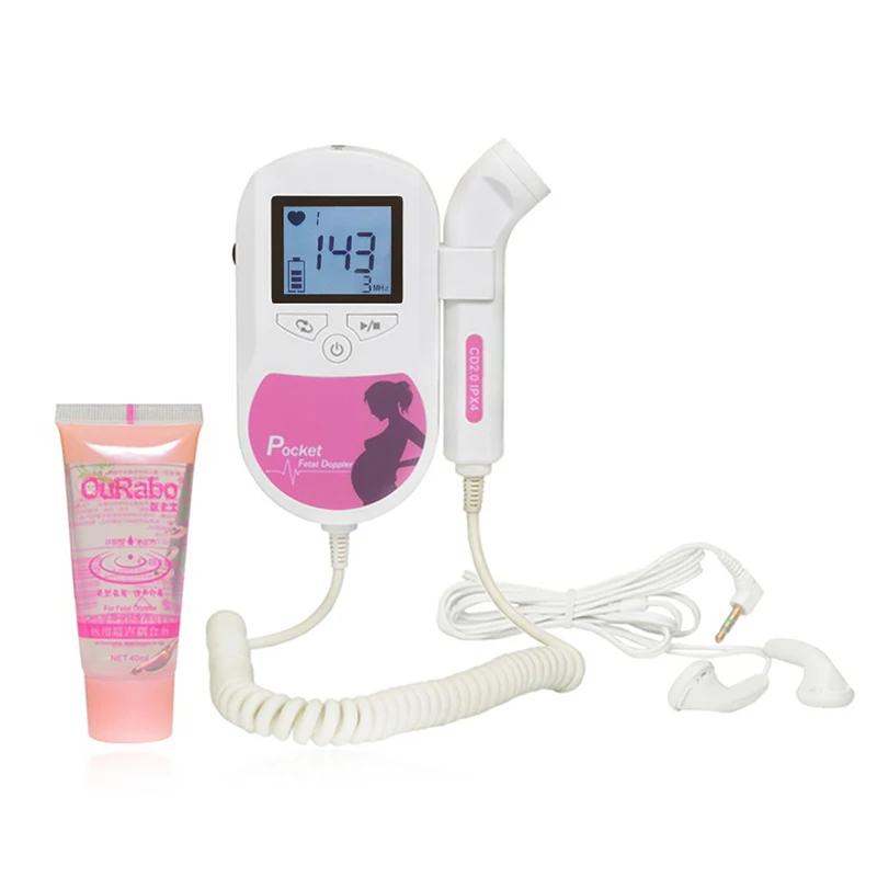 

2.0/3.0/8.0MHZ CONTEC SonolineA Baby SoundC Doppler Fetal Heart Rate Monitor Home Pregnancy Heart Rate Detector LCD Display Pink
