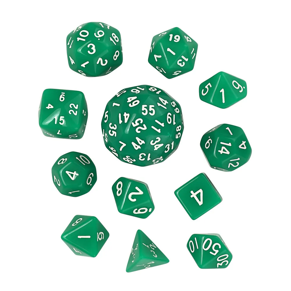 Зеленый 12 шт многогранные игральные кости для игры многогранные D60 многогранные акриловые цифровые игральные кости Развлекательное Оборудование# 2N - Цвет: Зеленый