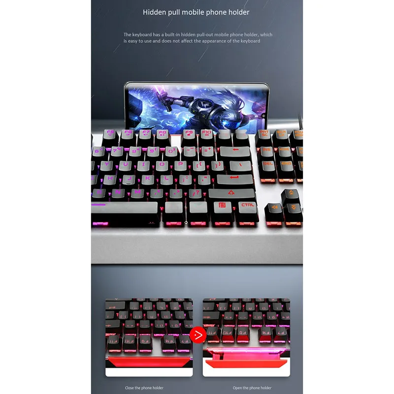 

Gamecountry Mechanical Keyboard, Axis Mechanical Full Sense of Paragraph, RGB Light Effect Plug-in Axis for PC - 26 Keys