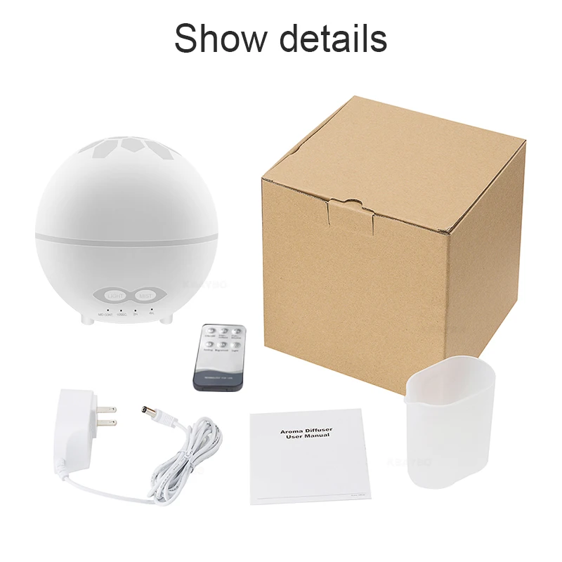 

KBAYBO 400ML Ultrasonic aromatherapy essential oil humidifier with remote control air purifier with 7 colors LED lights