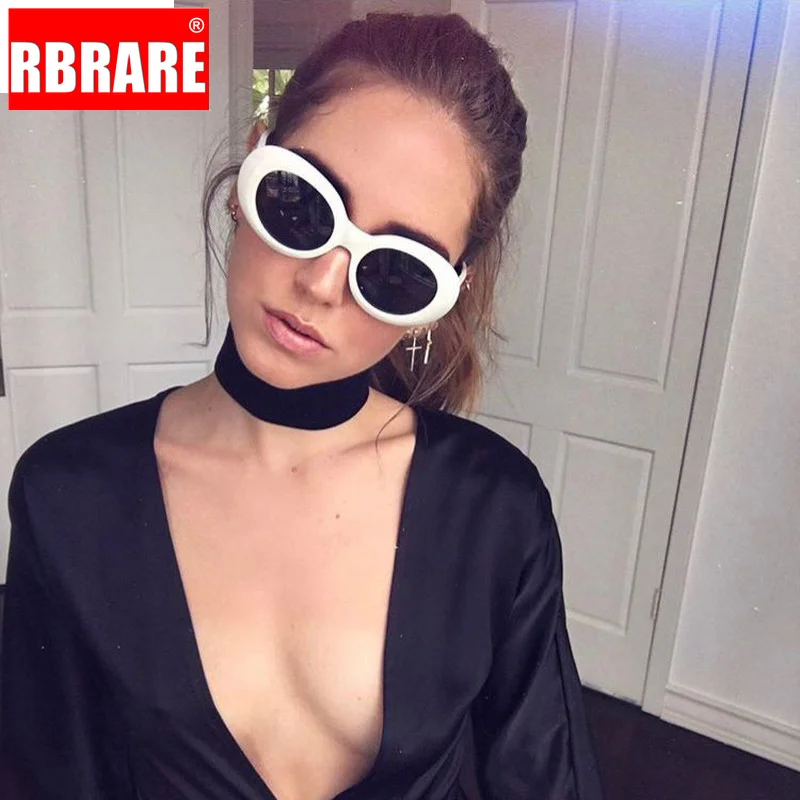 RBRARE Овальные Солнцезащитные очки UV400 женские ретро круглые оправы белые мужские