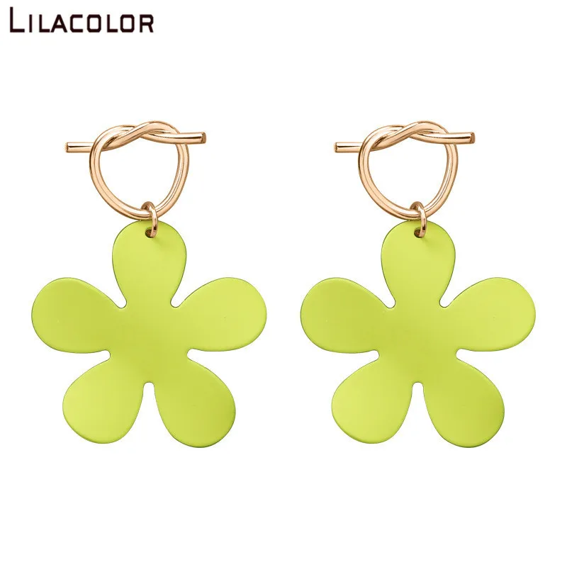 Женские Геометрические серьги-гвоздики Matcha круглые серьги с акриловым цветком и