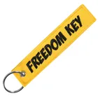 Брелок для ключей Freedom для автомобилей, желтый брелок с вышивкой, брелок для авиационных подарков, удаляемый перед полетом, модный брелок, ювелирное изделие