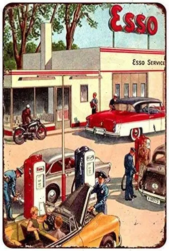 Оловянный знак на заказ Kraze ESSO бензиновая станция Обложка для карты