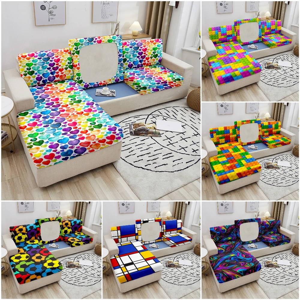 

3D Print Geometric Sofa Seat Cushion Covers for Living Room Elastic Sofa Cover Furniture Protector Couch Cover Stretch Slipcover