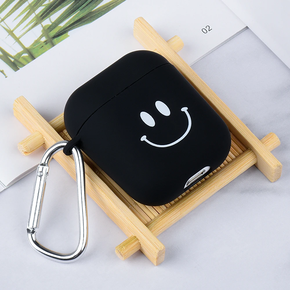 02 Простой чехол с изображением маргаритки смайлика для Apple Airpods 2 1, ударопрочный чехол, черный классный чехол s для Airpods для Airpod, чехол - Цвет: 02