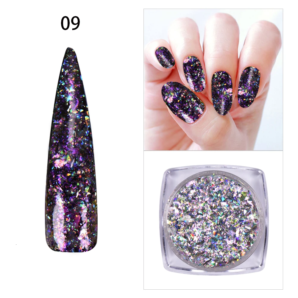 BeautyBigBang, 0,2 г, хамелеон, лак для ногтей, неровные блестки, порошок кораллового цвета, блестки, маникюрные украшения ногти, блестки
