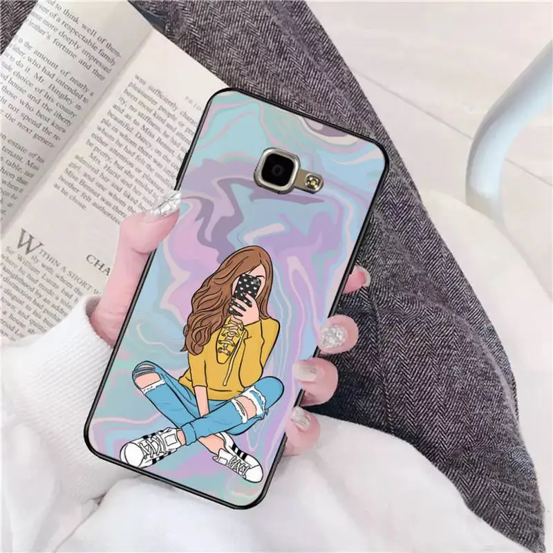 

LJHYDFCNB Lovely Girl Phone Case For Samsung A 9 10 20 30 40 M20 S 30 31 J5 J5prime 6 7 Plus