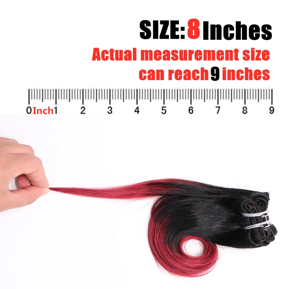 4 пряди 8 дюймов Омбре бразильские волнистые волосы волос короткие для