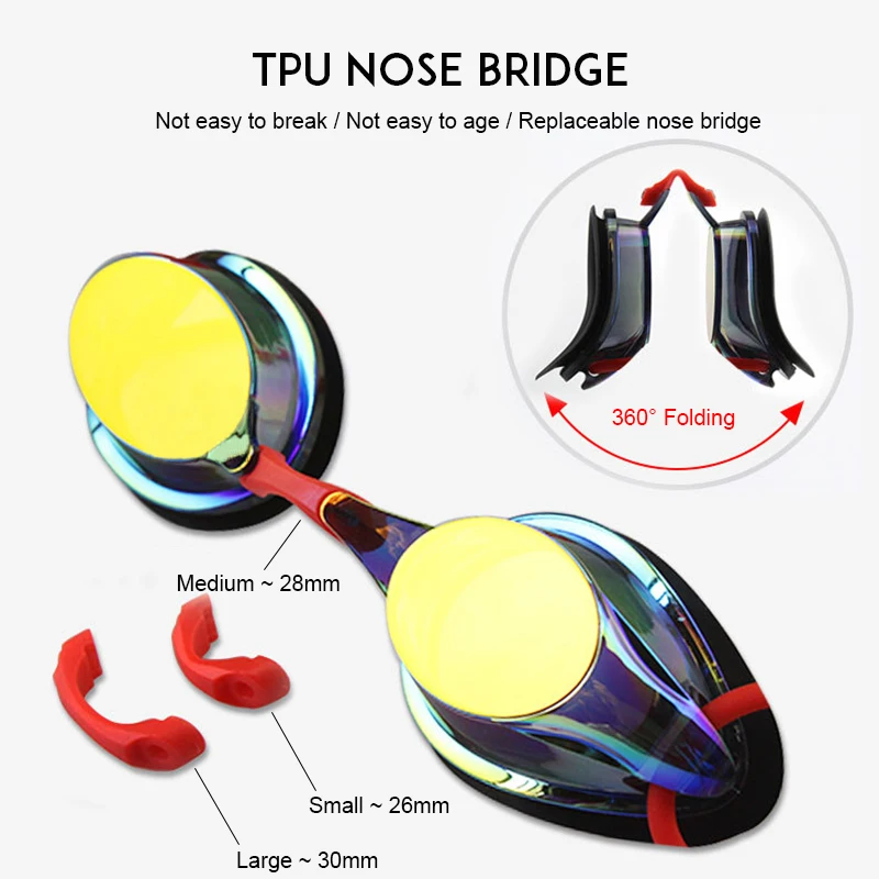 Professional Competition Swimming Goggles Plating Anti-Fog Waterproof UV Protection Silica Gel Diving Glasses Racing Spectacles