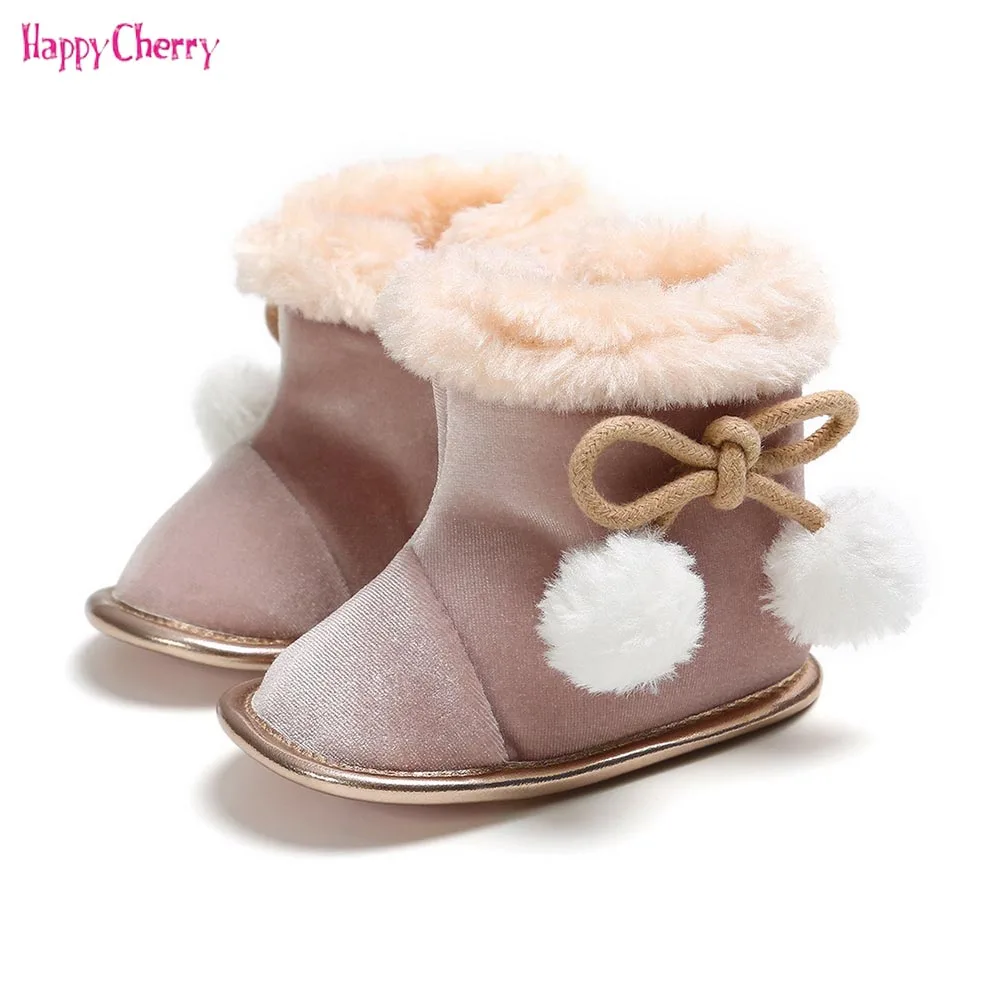 Новые зимние толстые ботинки для маленьких девочек теплые сапоги высокого