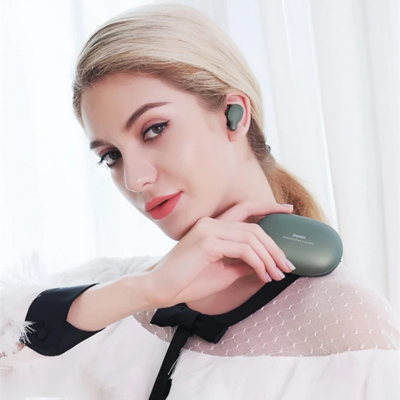 Remax Tws-3 Беспроводные Bluetooth спортивные наушники Hifi бас шумоподавление игровая гарнитура отпечаток пальца наушники для Iph