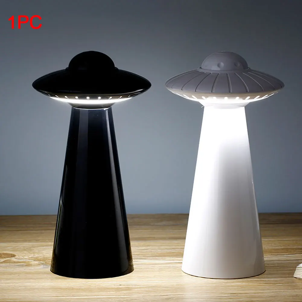 

UFO Design Table Lamp Home Reading Portable Decoration Solid LED Light Eye Protection Gift Stepless Dimming ABS USB Rechargeable