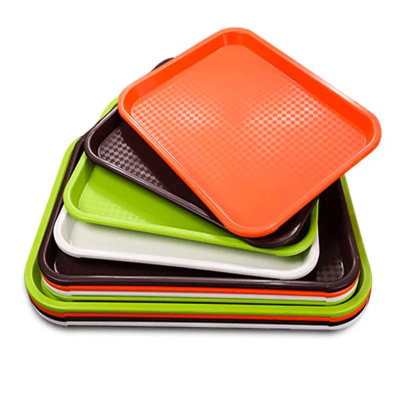 

ABS anti slip plastic tray brown red green yellow color plastic plate fruit tray restaurant snake bar tea cake bread food dish