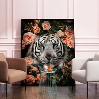 80x100cm frameless oil painting by numbers large size on canvas animals in the leaves diy paint by numbers for adult unique gift