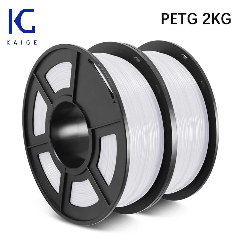 

KAIGE 3D Printer Filament PETG 1.75mm 2KG Tolerance +/-0.02mm White Color 3D Printing Filament petg Consumables 3D Printing