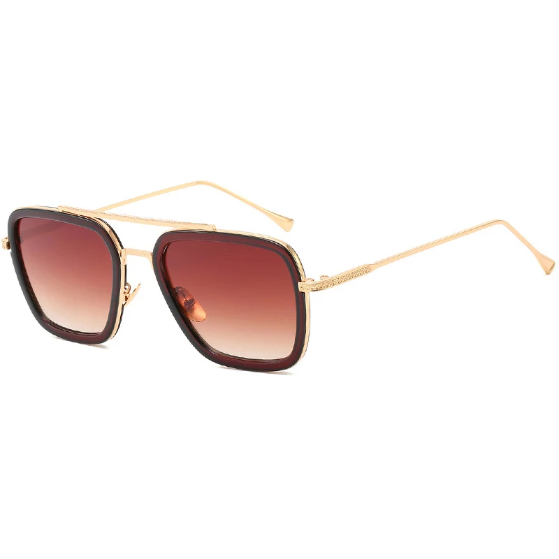 Новый тренд коробка солнцезащитные очки модные панк унисекс личности