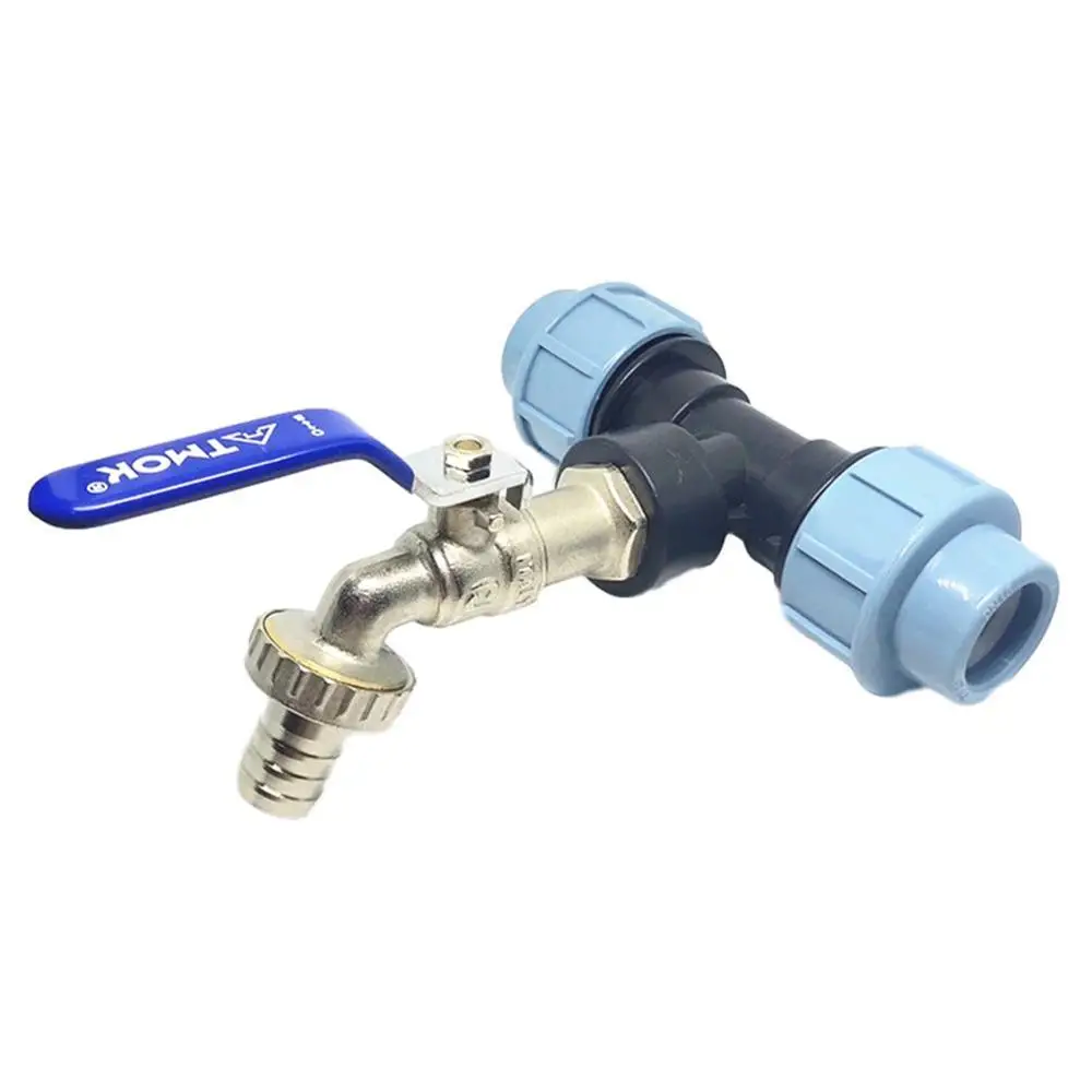 IBC Tank резьбовой смеситель Tap Adapter из полиэтилена с 1 трубкой и 2 изогнутыми