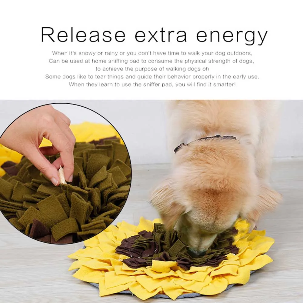 

Sunflower Dog Sniffing Mat Toys Training Blanket Washable Dogs Pad Training Toy