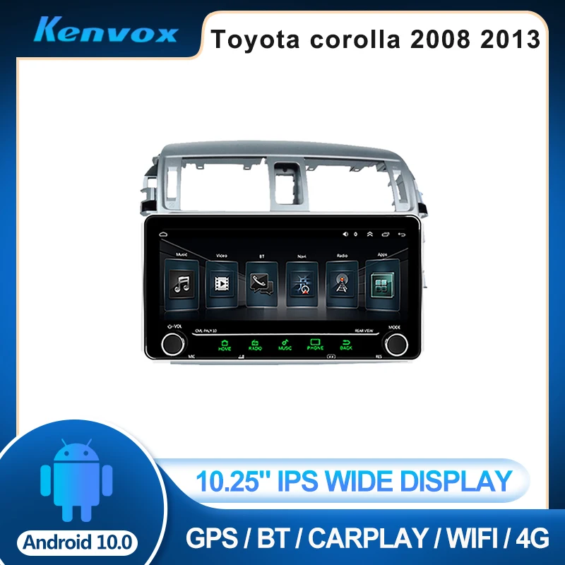 

Автомагнитола 2 din, 10,25 дюйма, IPS, Android, для Toyota corolla 2008, 2013