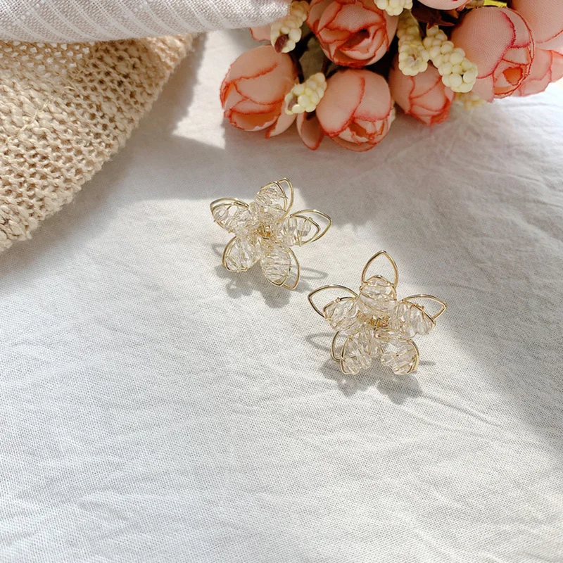 

Fashion Three-dimensional Flower Shiny Crystal Elegant Sweet Girl Party