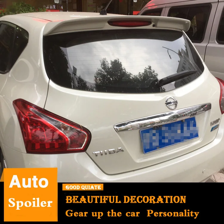 Спойлер для Nissan Tiida 2011 2015 заднее крыло автомобиля из АБС пластика грунтовка цвет